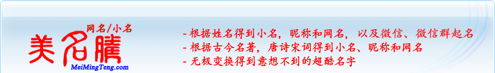 根據(jù)姓名得到小名，昵稱和網(wǎng)名；根據(jù)古今名著，唐詩宋詞得到小名，昵稱和網(wǎng)名；無極變換得到意想不到的超酷名字